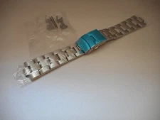 22mm Curved End OYSTER Solid Stainless Steel Watch Band Fits most bracelet