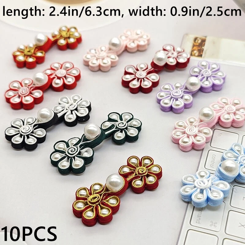 10X Chinese Flower Pearl Frog Button Cheongsam Tang Suit Hanfu Sewing Retro - Image 2 of 4