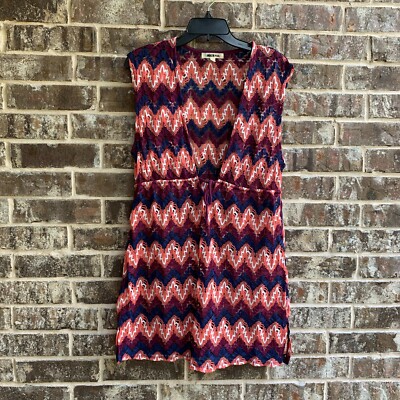 Miken Chevron Print Crochet Swimsuit Cover Up Size L