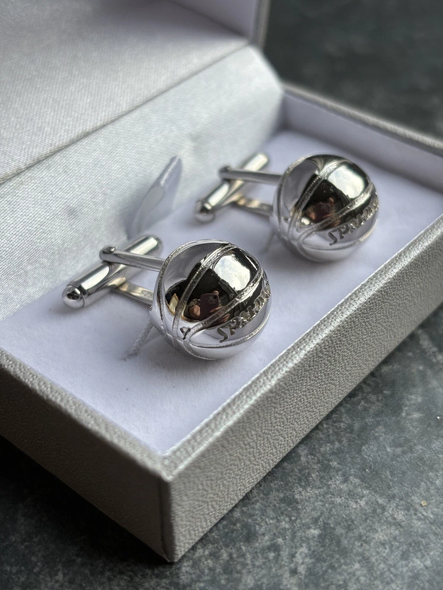 Basketball cufflinks in sterling best sale silver