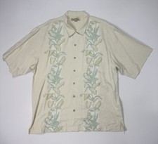 Tommy Bahama Mens XL Button Shirt Cream Flora...