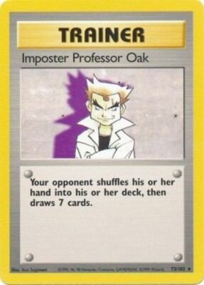 Pokémon TCG - Imposter Professor Oak 73/102 - Rare - Base Unlimited [Heavy Play]