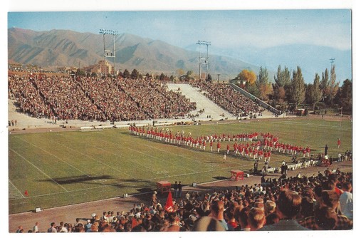 UNIVERSITY OF UTAH Football Stadium, UTES, Circa 1950's/1960's Unused Postcard