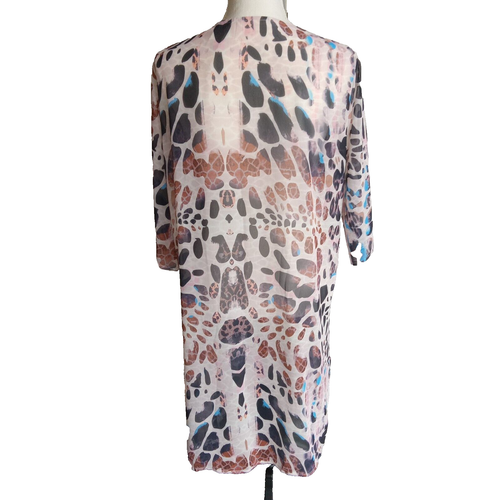 NWT Woman's Size S/M Animal Print Kimono Style Long Jacket - Picture 6 of 10