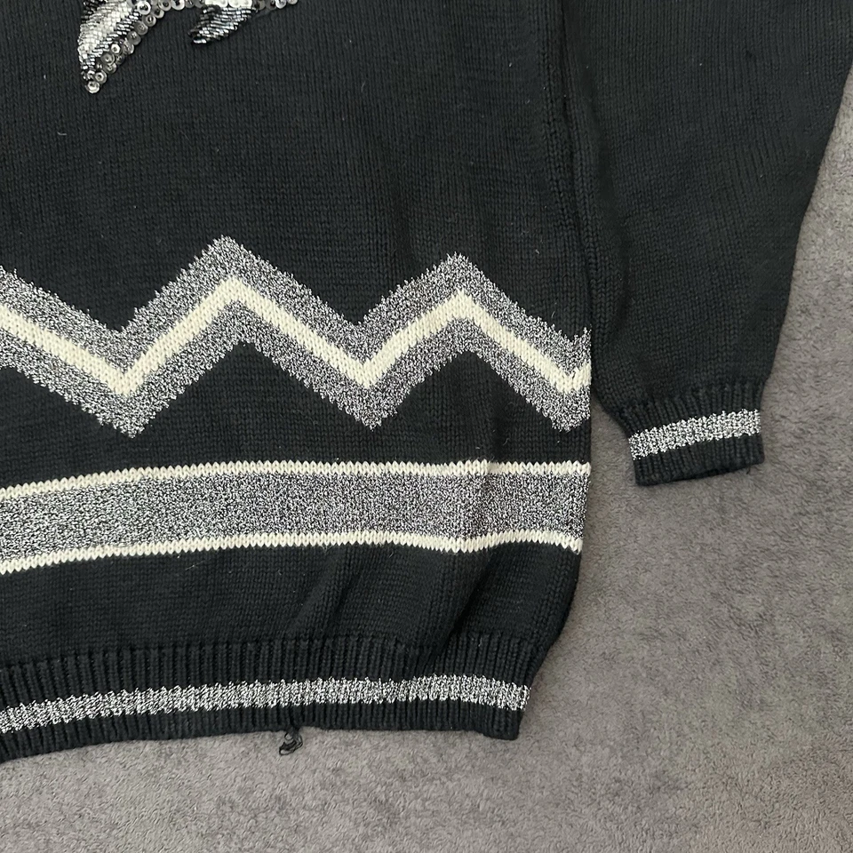 Vintage I.B. Suéter tejido pez brillante Diffusion para mujer talla grande cuello falso Foto 3 de 4