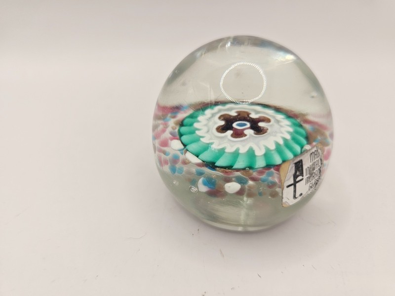 Vintage F Toso Labeled Murano Paperweight 2"