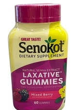 Senokot Natural Senna Extract Laxative Gummies Mixed Berry Gummy 60 Ct