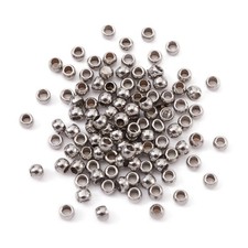 200pcs 2mm Tiny 304 Stainless Steel Round Beads Smooth Metal Loose Spacer Beads