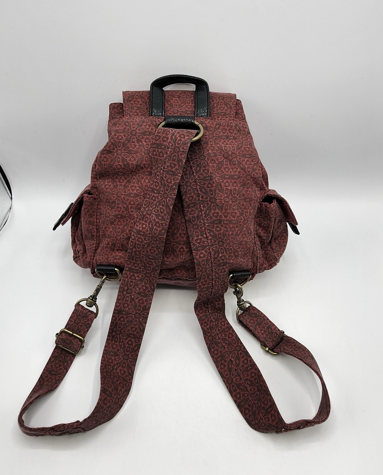 ROXY 100% Cotton Drawstring Backpack Pre-owned - image 4