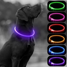 HIGO Light Up Dog Collar, LED Dog Collar for Night Safety with 3 Modes, Type-...