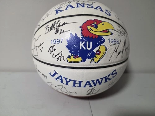 Kansas KU Jayhawks Autographed Basketball Ball 1997-1998