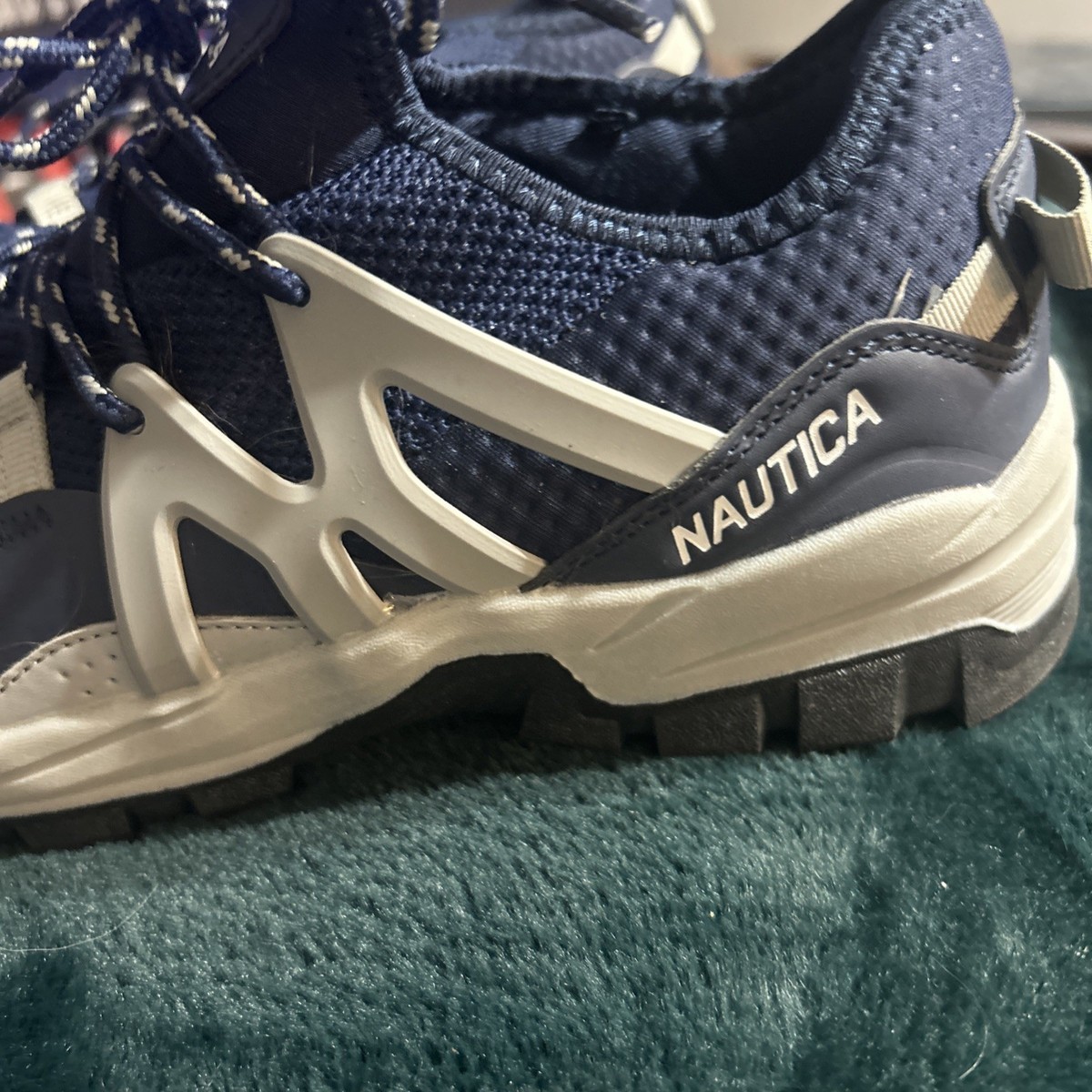 Nautica Men's Backwoods Hiking Utility Shoes Navy Blue Grey Size 9 NWOT View 2