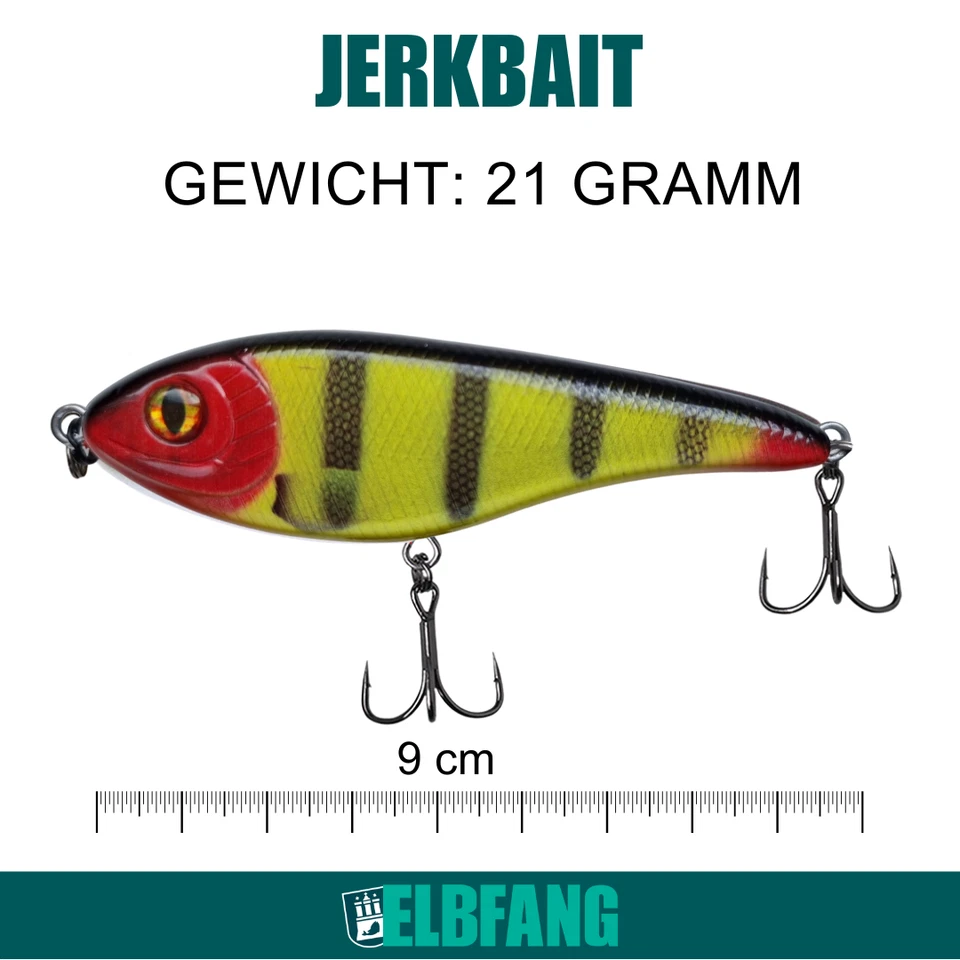 ✅ELBFANG Jerkbait Hecht Köder Set / 90mm / 21g / Kunstköder Angelset ✅ + Box - Bild 2 von 4