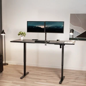VIVO Support de bureau électrique noir Cadre de bureau monomoteur réglable