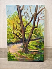 Author's PAINTING of a charming TREE 8x12 inсh