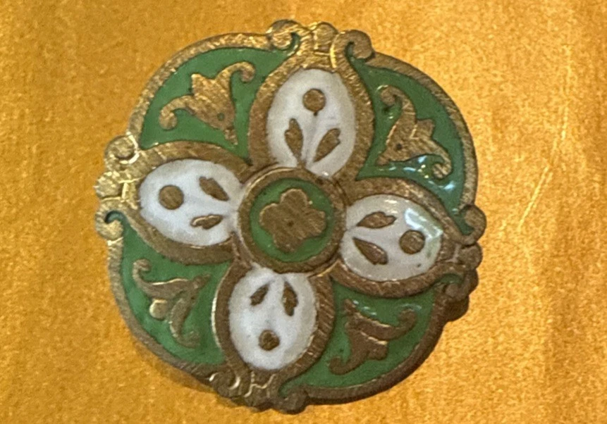 VINTAGE ANTIQUE CLOISONNÉ SEWING BUTTON MISC BUTTONS Set Of 8 - Image 3 of 4