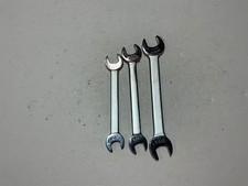 Vtg Duro Chrome 3 piece open end wrench set 19/32" to 7/8" USA made