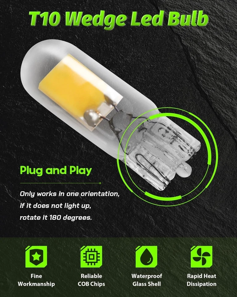 10 Pack T10 LED Bulbs Neutral White 3500K 12V DC Interior Exterior Lights - Image 4 of 4