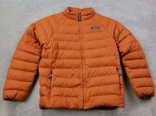 Patagonia Down Sweater Insulated Puffer Jacket Boys Large 12 Orange 68625