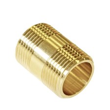 PACK OF 5 - 1/4" Brass Barrel Nipple - FREE Next-Day Delivery
