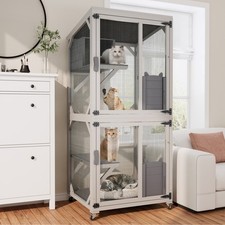 Large Outdoor Catio Enclosure with Wheels Platform, Cat House