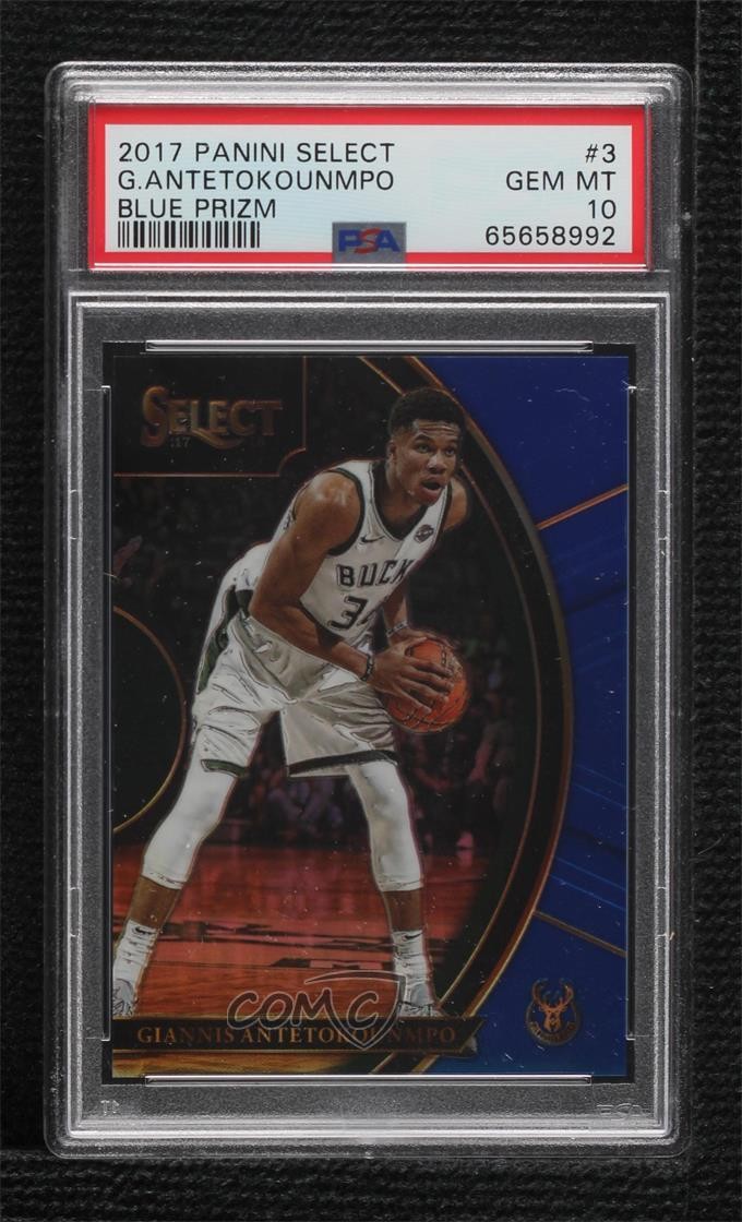 2017 Select Concourse Blue Prizm /299 Giannis Antetokounmpo #3 PSA 10 GEM MT 1yj