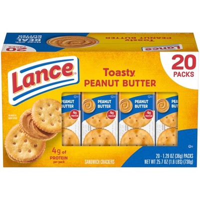 Lance Sandwich Crackers, Toasty 8.57 Ounce (Pack of 3), Peanut Butter,