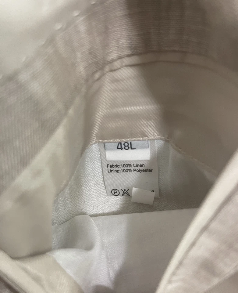 Abrigo Deportivo Enzo Tovare Italia Lino Hombre 48 Largo Beige Informal Playa  Foto 3 de 4