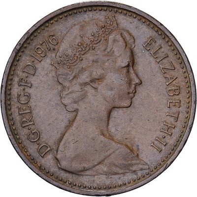 [#1223105] Great Britain, Elizabeth II, New Penny, 1976, Bronze, EF, KM:915