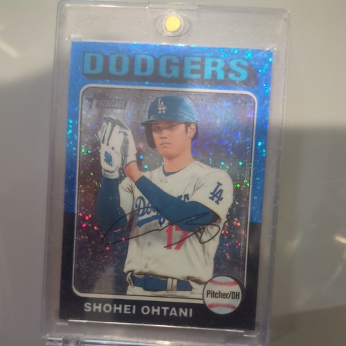 2024 Topps Heritage Chrome Shohei Ohtani Blue Sparkle Speckle Refractor #371