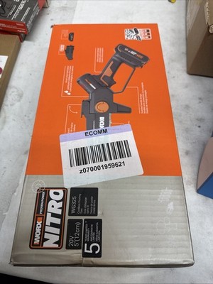 	Worx Nitro 20V 5'' Cordless Brushless Chainsaw 2.0 Ah Battery and Charger	