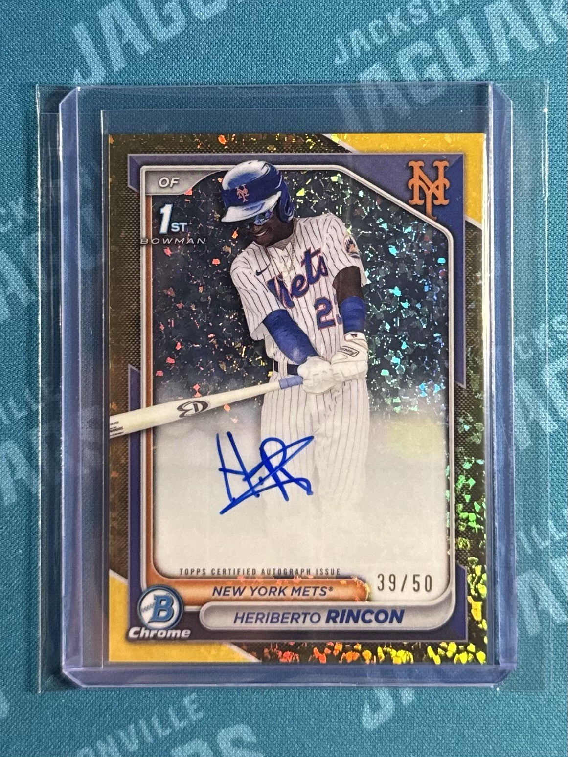 2024 Bowman Chrome Prospect Auto Heriberto Rincon #CPA-HR Gold Mini-Diamond /50