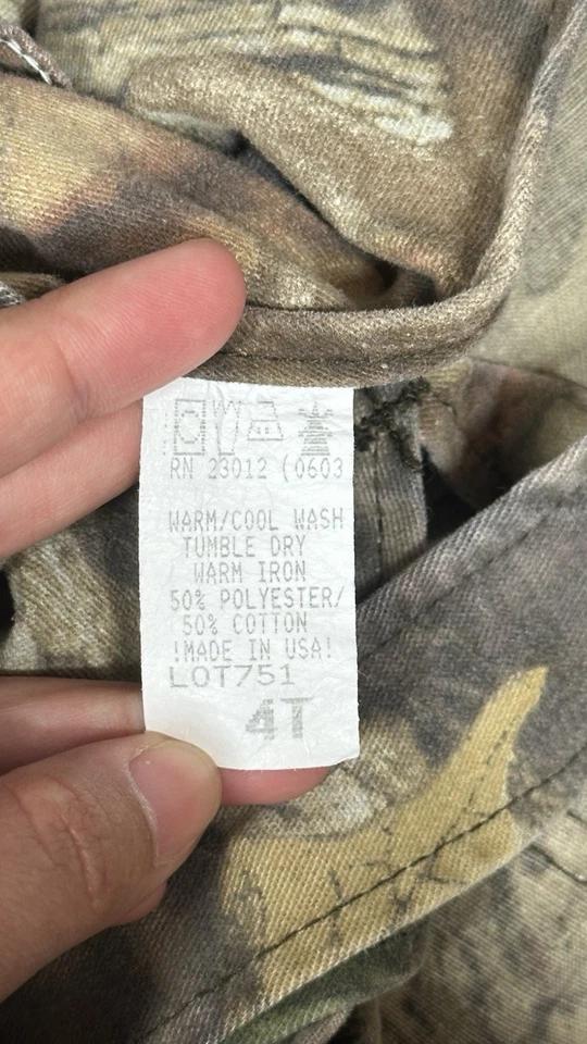 Rattlers Brand Advantage Timber Youth Camo Bib Overalls SZ 4T - Image 4 of 4