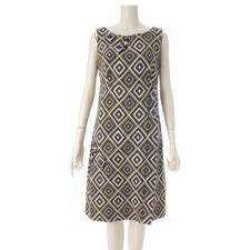 PRADA 2012FW Beaded Crew Neck Geometric Sleeveless Top one piece dress multi...
