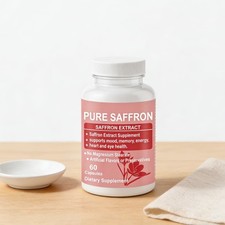 Saffron Extract Capsules Pure Natural Herbal Supplement Mood Support  60 Count