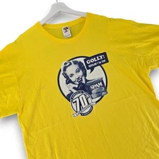 SPAM 70th Anniversary Graphic T Shirt Yellow Mens XL Heavy Cotton