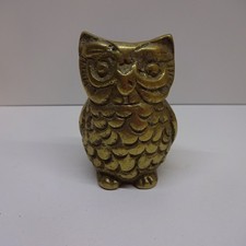 Deko Skulptur Tier Eule aus Messing - ca. 7,5 cm hoch