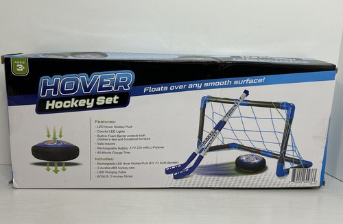 Hover Hockey Set Floats Over Any Smooth Surface Led Indoor Safe 2 Nets 2 Sticks - Picture 2 of 2