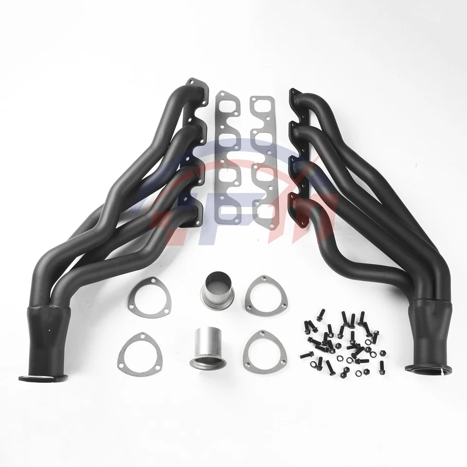 Long Tube Headers for 1970-1974 Ford Mustang Mercury Cougar Montego Pair Black - Image 2 of 4