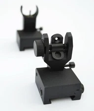 Rifle BUIS Back up Iron Sights 2 Piece Front and Rear Flip Up Gun Sights