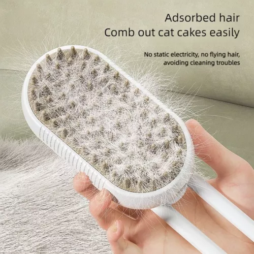 Cat Steam Brush Steamy Dog Brush 3 in 1 Electric Spray Massage Pet Grooming - Picture 5 of 9