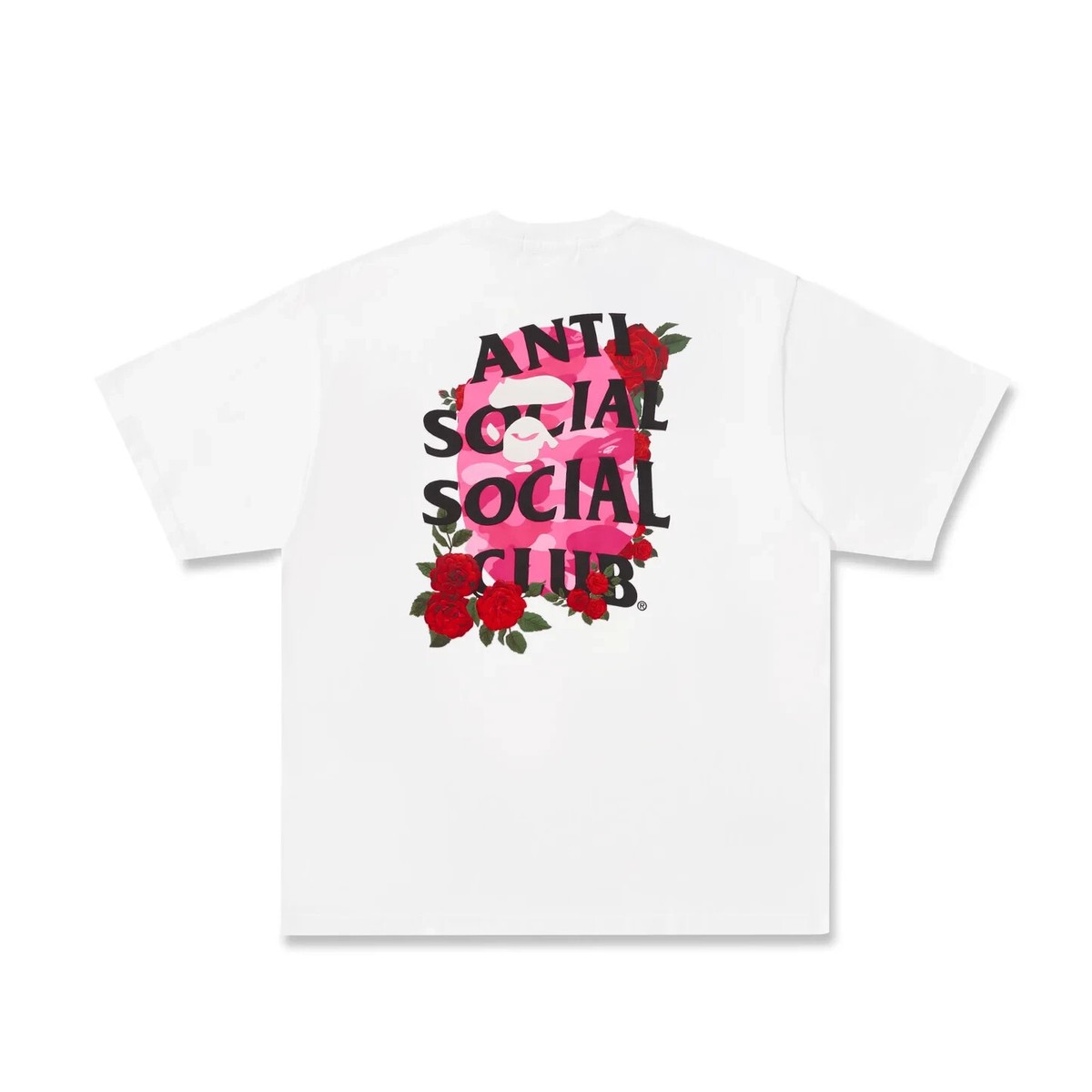 【A BATHING APExANTI SOCIAL SOCIAL CLUB】TEE Tシャツ 白 L New A BATHING APE BAPE x ASSC ANTI SOCIAL SOCIAL CLUB WHITE