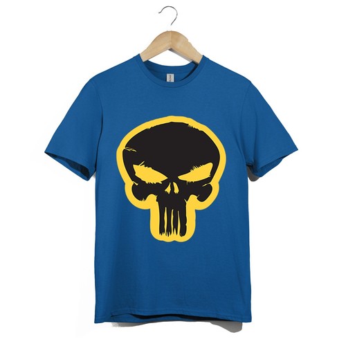 Yellow Skull T-Shirt – Biker Rider Graphic with Bold Minimalist Grunge Skull tee - Picture 16 of 20