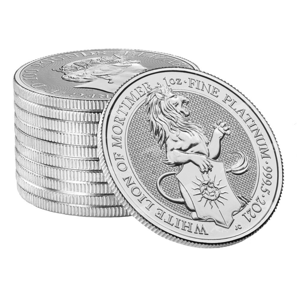 1 oz 2021 Queen's Beasts: White Lion of Mortimer Platinum Coin | The Royal Mint