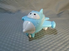 BLUE PLASTIC ROLLING AIRPLANE 3" FIGURE TOY UNBRANDED SC50 