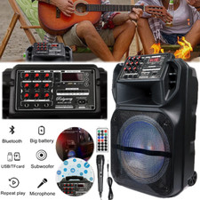 Portable 15" Bluetooth Speaker with Heavy Bass Subwoofer Party System LED Lights