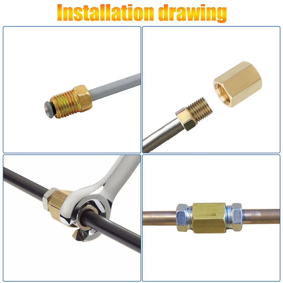 Kit de accesorios de línea de freno de coche de tubo de 12 piezas y uniones de latón accesorios para automóviles Foto 3 de 4