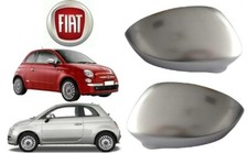 COPPIA CALOTTE CALOTTA SPECCHIO FIAT 500 DA 2007 IN POI 3 PORTE CROMATE SATINATE