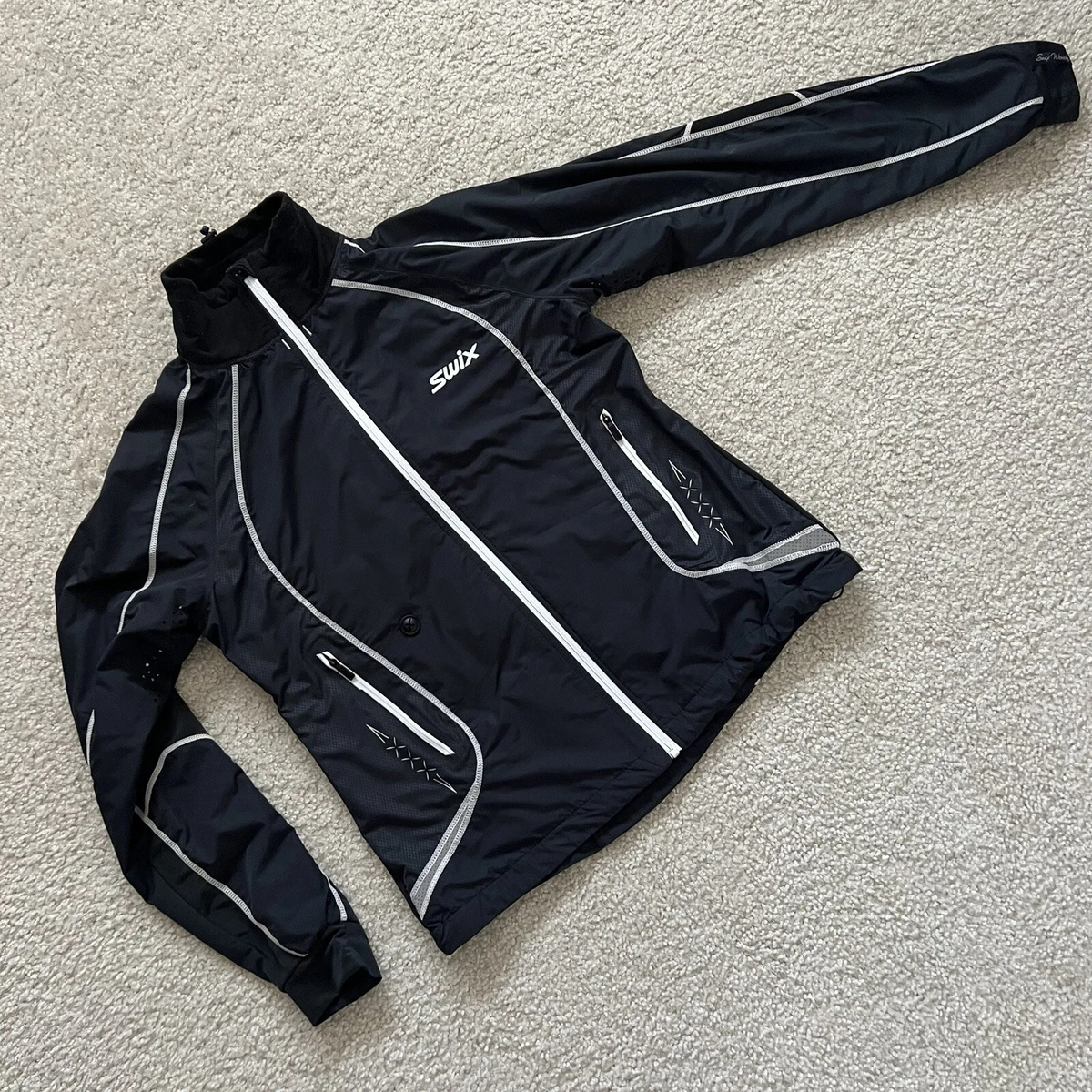 Swix Star X 12646 Full Zip Long Sleeve Windbreaker Lightweight Jacket L  Black | eBay