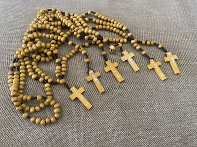 6 pieces olive wood catholic rosaries from Jerusalem holy land | eBay
